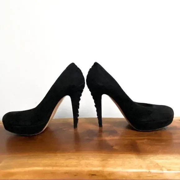 Authentic MIU MIU Black Suede Pumps 39  - Picture 9 of 11